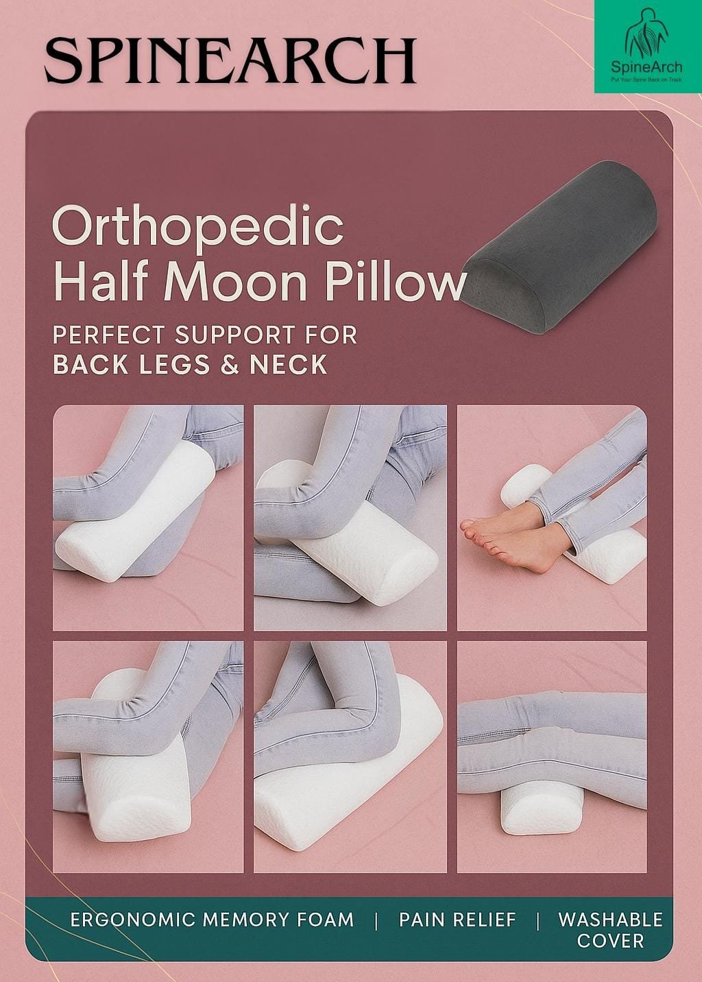 spinearch neck rest lumber support pillow full moon (17x8x4) spinearch neck rest lumber support pillow full moon (17x8x4)